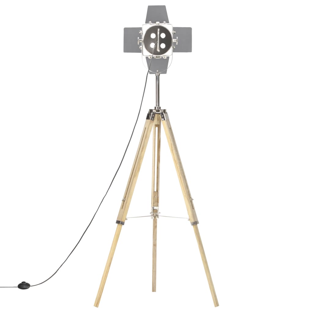 gulvlampe med trefod 140 cm massivt mangotræ