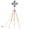gulvlampe med trefod 140 cm massivt mangotræ