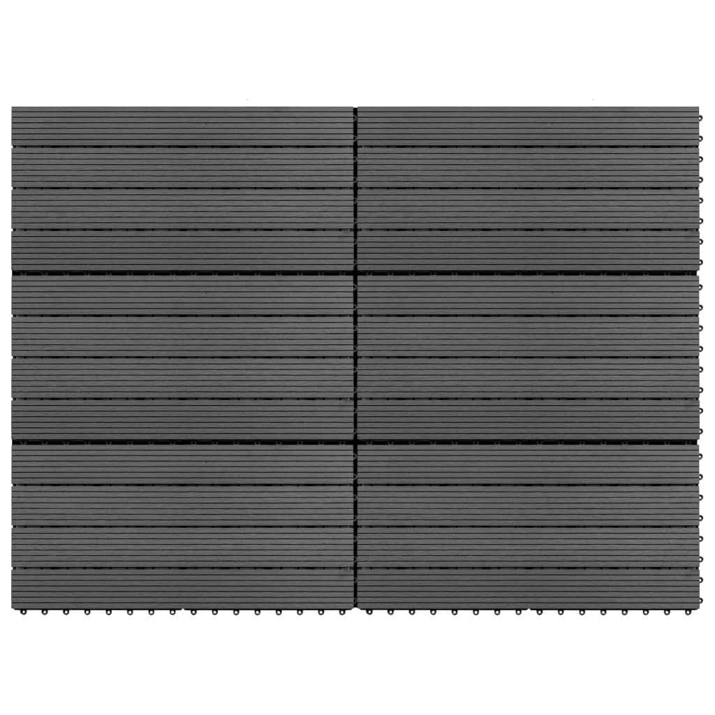 WPC-fliser 60 x 30 cm 6 stk. 1 m² grå