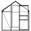 drivhus 3,61 m³ aluminium antracitgrå