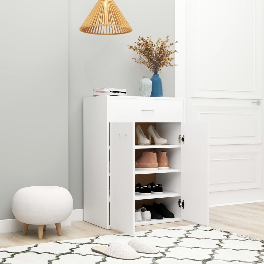 skoskab 60x35,5x84 cm konstrueret træ hvid