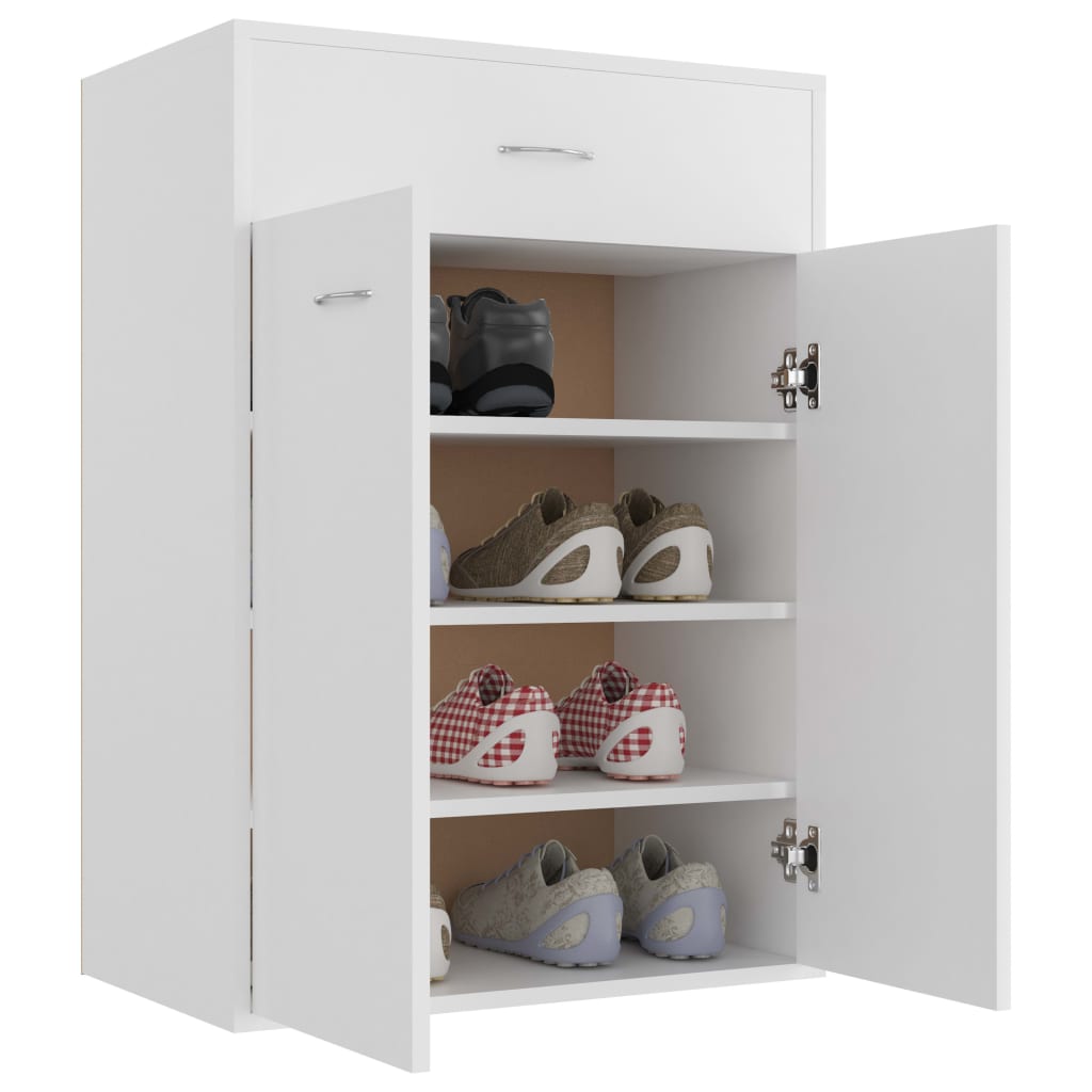 skoskab 60x35,5x84 cm konstrueret træ hvid