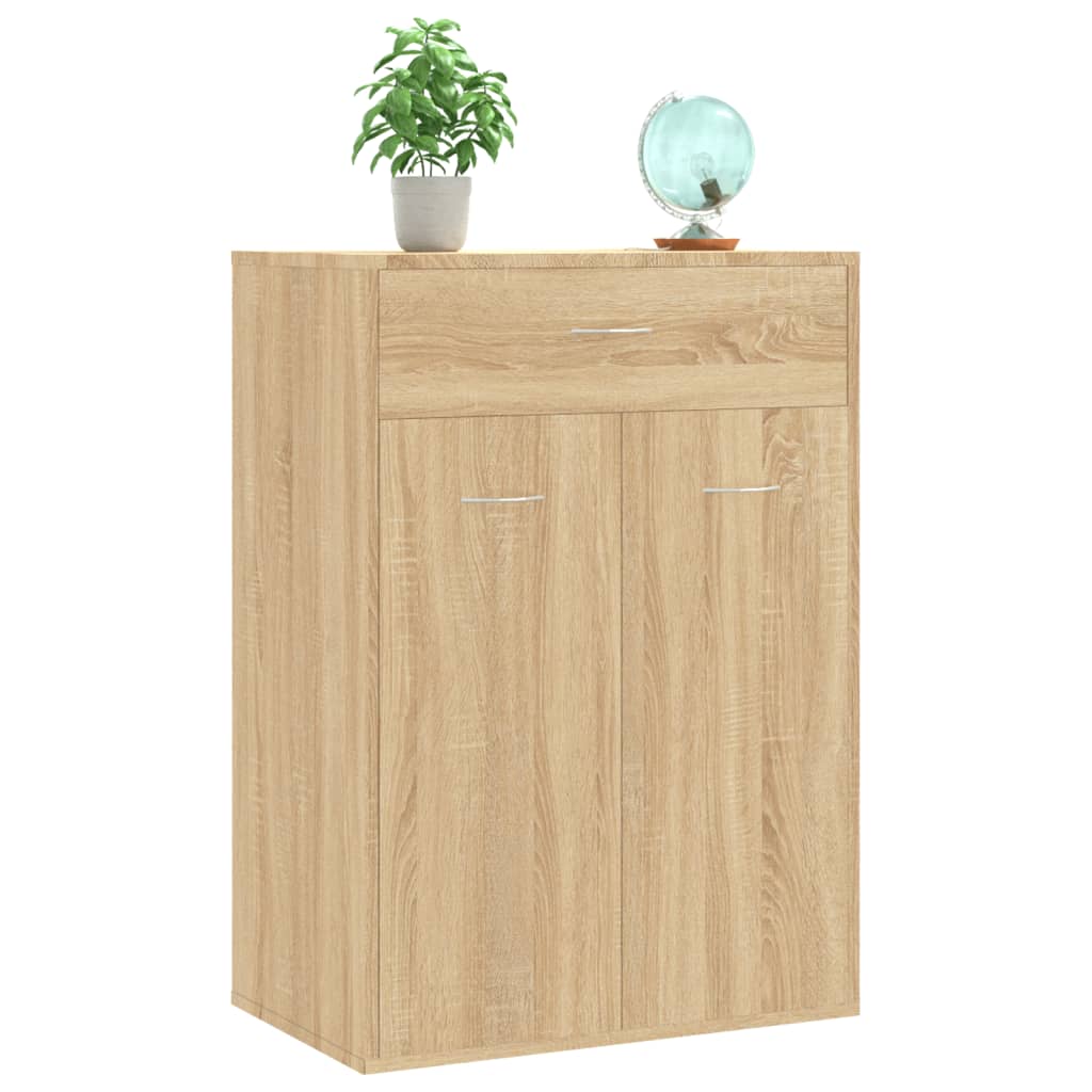 skoskab 60x35x84 cm konstrueret træ sonoma-eg