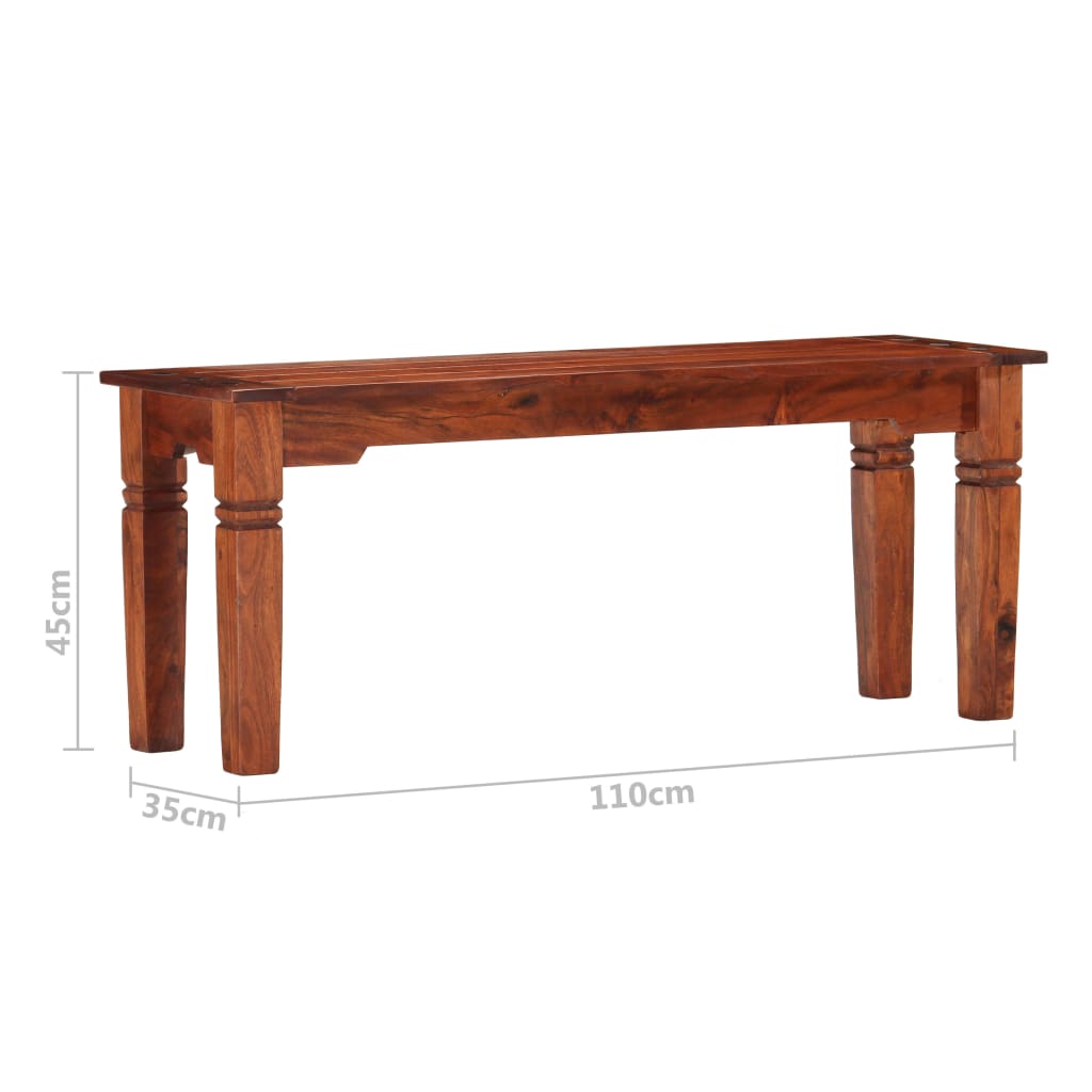 bænk 110 cm massivt akacietræ