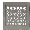 3-panels rumdeler håndskåret 120 x 165 cm massivt mangotræ grå