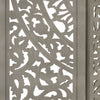 3-panels rumdeler håndskåret 120 x 165 cm massivt mangotræ grå