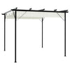 pergola med tilbagetrækkeligt tag 3x3 m stål cremefarvet