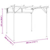pergola med tilbagetrækkeligt tag 3x3 m stål cremefarvet