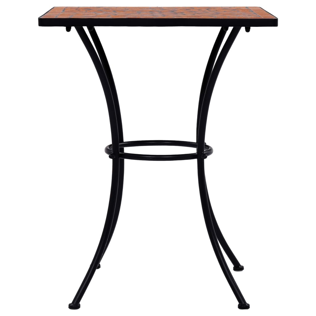 bistrosæt 3 dele mosaikdesign keramiske fliser terracotta