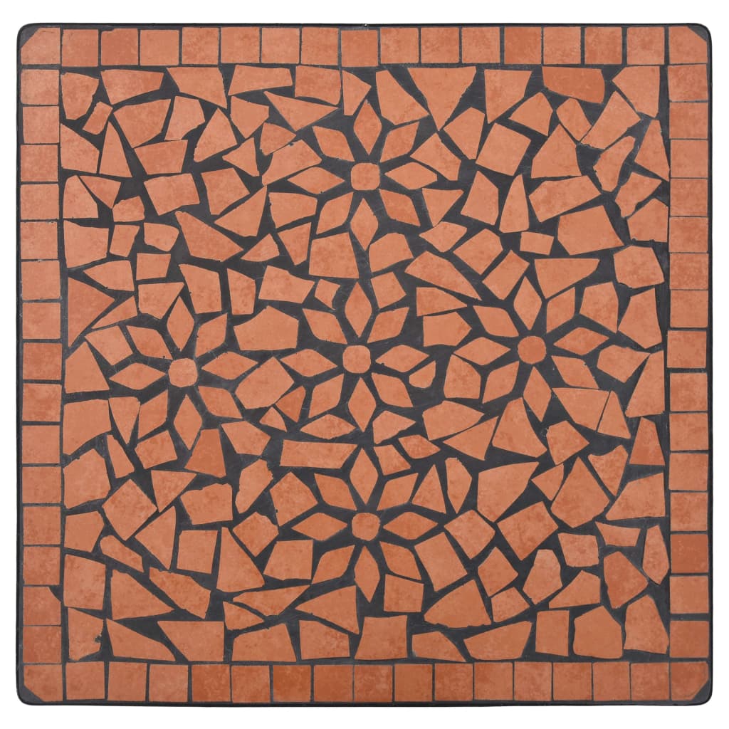 bistrosæt 3 dele mosaikdesign keramiske fliser terracotta
