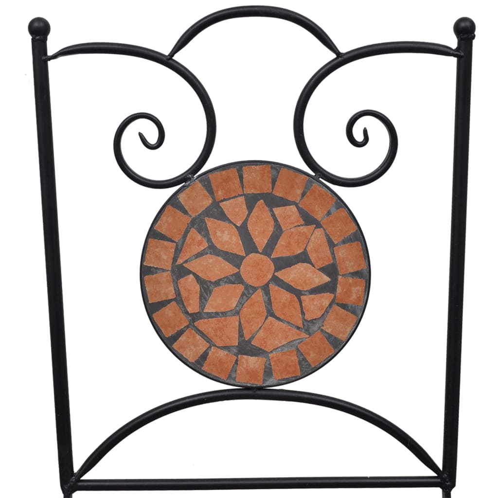 bistrosæt 3 dele mosaikdesign keramiske fliser terracotta