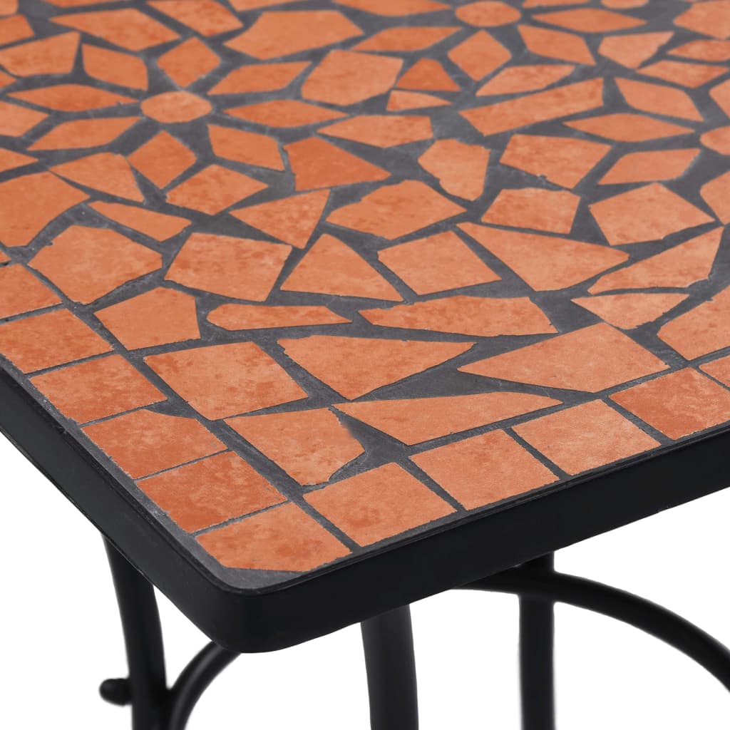 bistrosæt 3 dele mosaikdesign keramiske fliser terracotta
