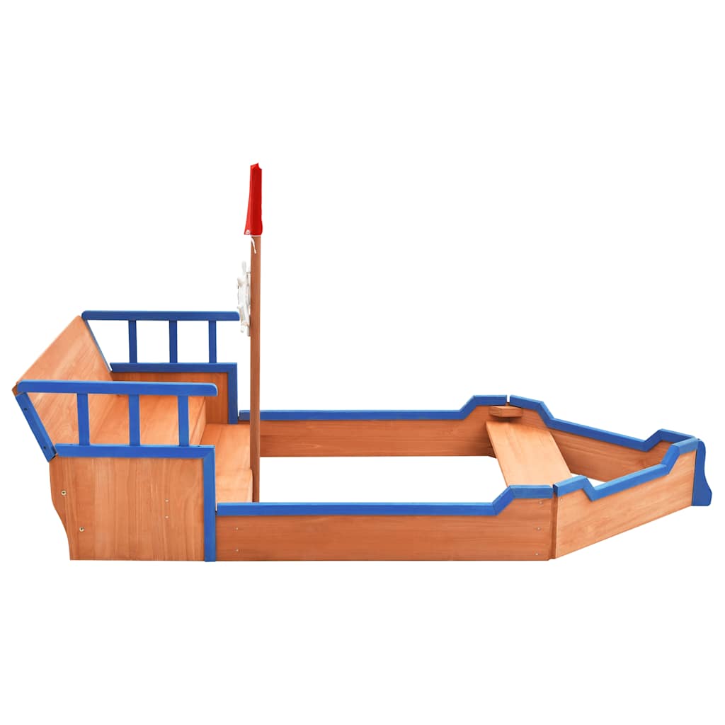 sandkasse piratskib 190x94,5x101 cm fyrretræ