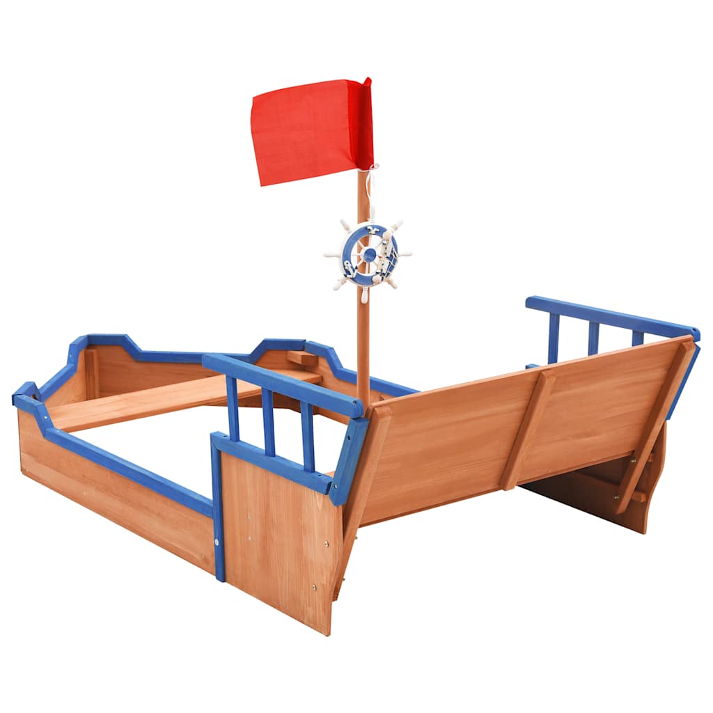 sandkasse piratskib 190x94,5x101 cm fyrretræ