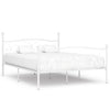 sengestel med lamelbund 200 x 200 cm metal hvid