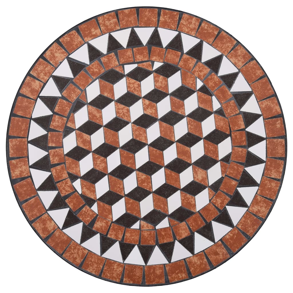 bistrosæt 3 dele mosaikdesign keramiske fliser terracotta