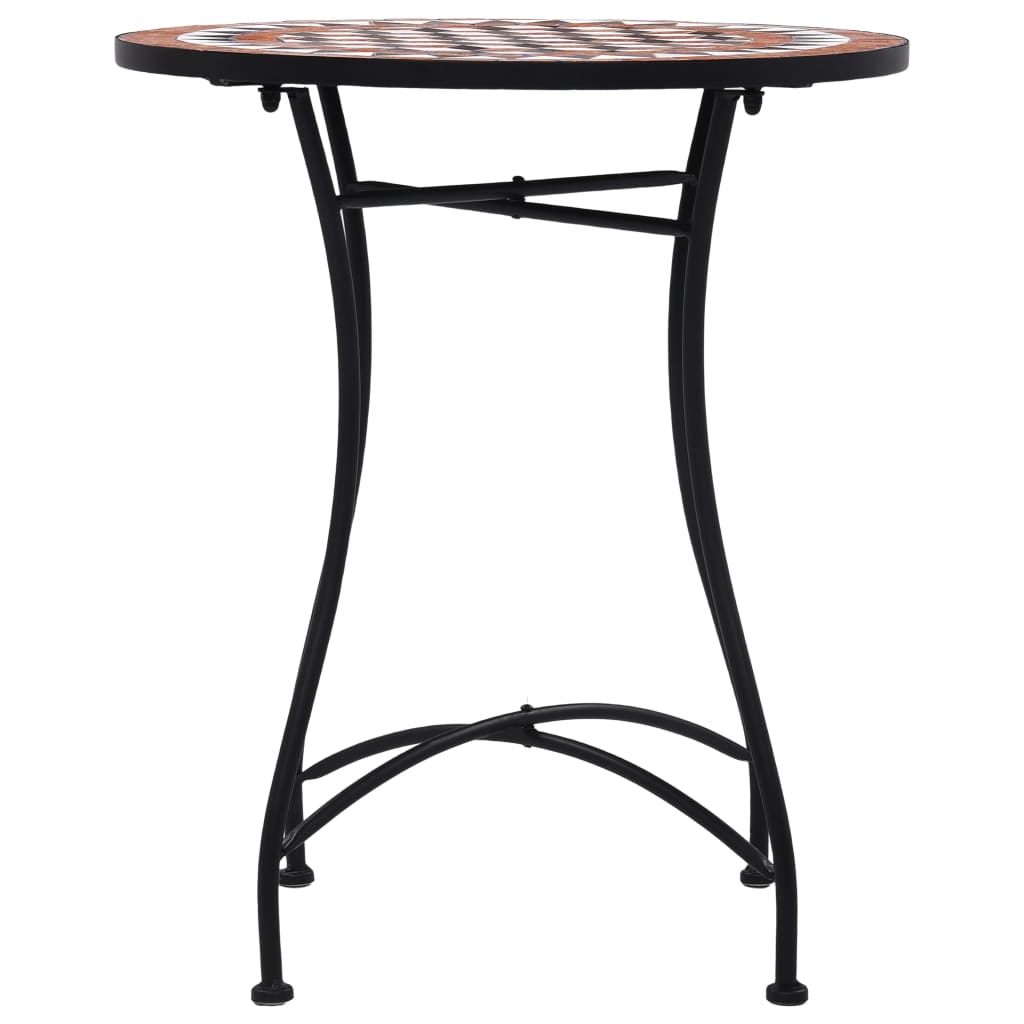 bistrosæt 3 dele mosaikdesign keramiske fliser terracotta