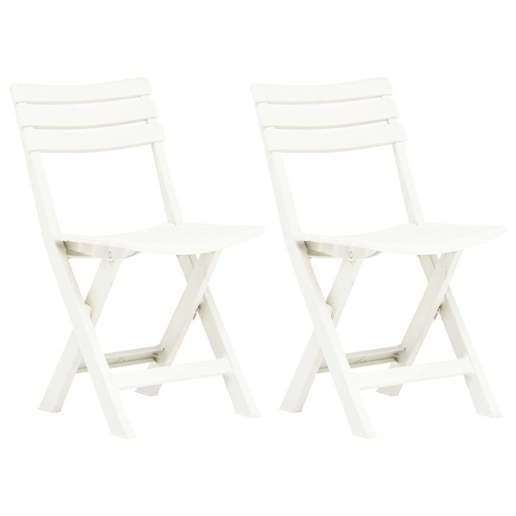 foldbare havestole 2 stk. plastik hvid