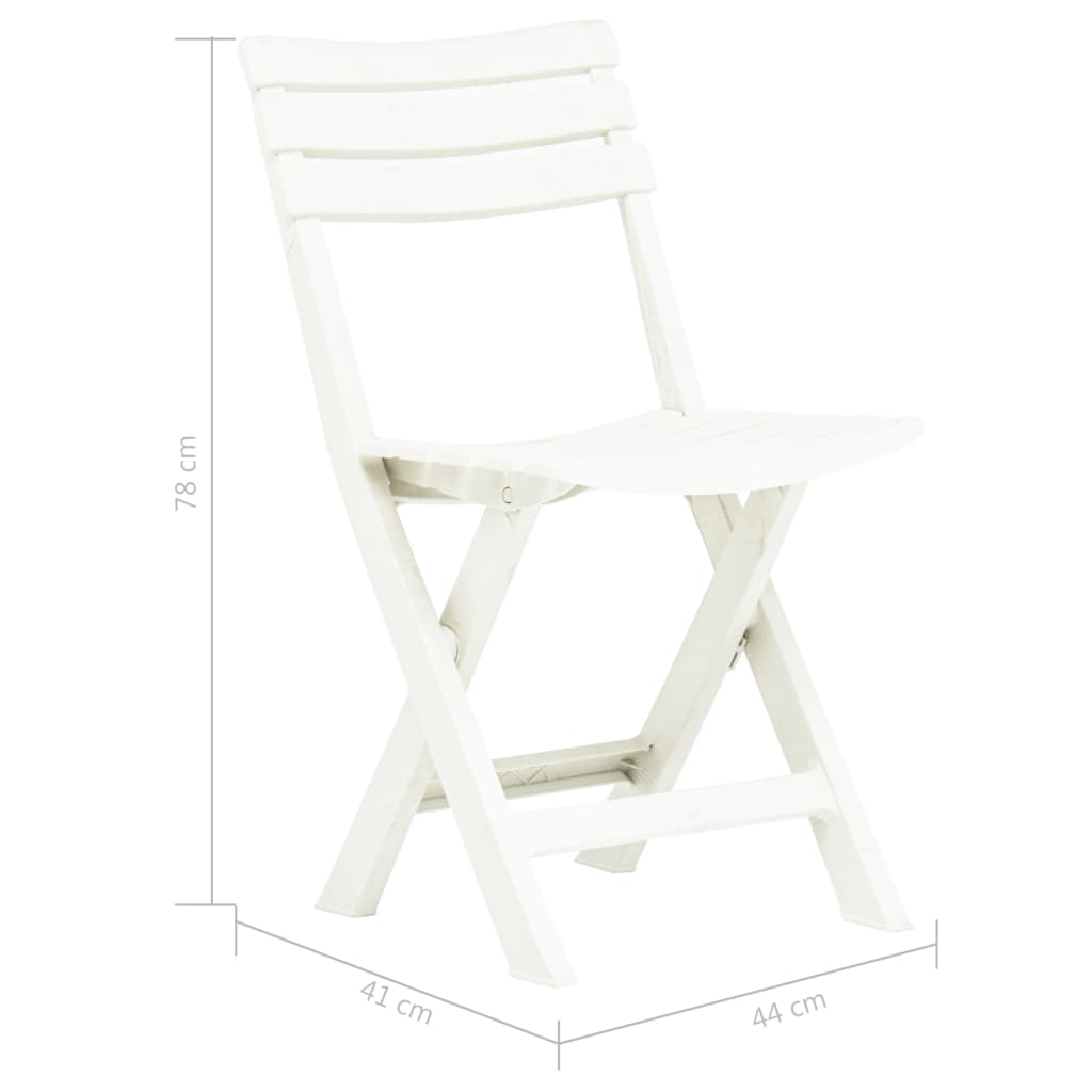 foldbare havestole 2 stk. plastik hvid