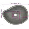 håndvask (37-46) x (29-36) cm oval flodsten