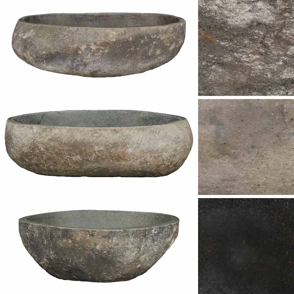 håndvask (45-53)x(34-41) cm oval flodsten