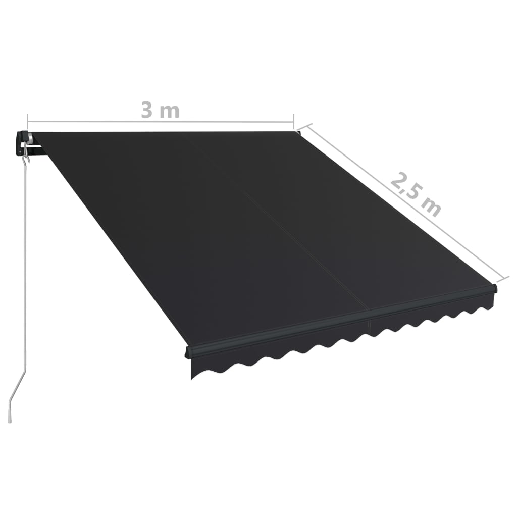 foldemarkise manuel betjening 300 x 250 cm antracitgrå
