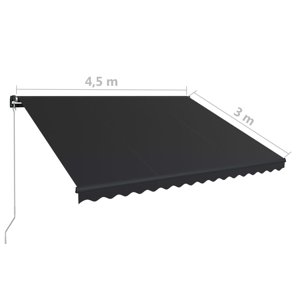 foldemarkise manuel betjening 450 x 300 cm antracitgrå