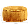 puf 40x20 cm rund velour sennepsgul