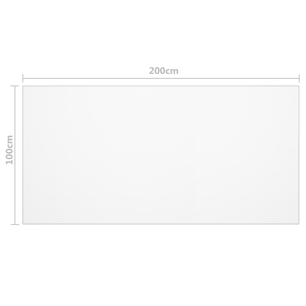 bordbeskytter 200x100 cm 2 mm PVC transparent