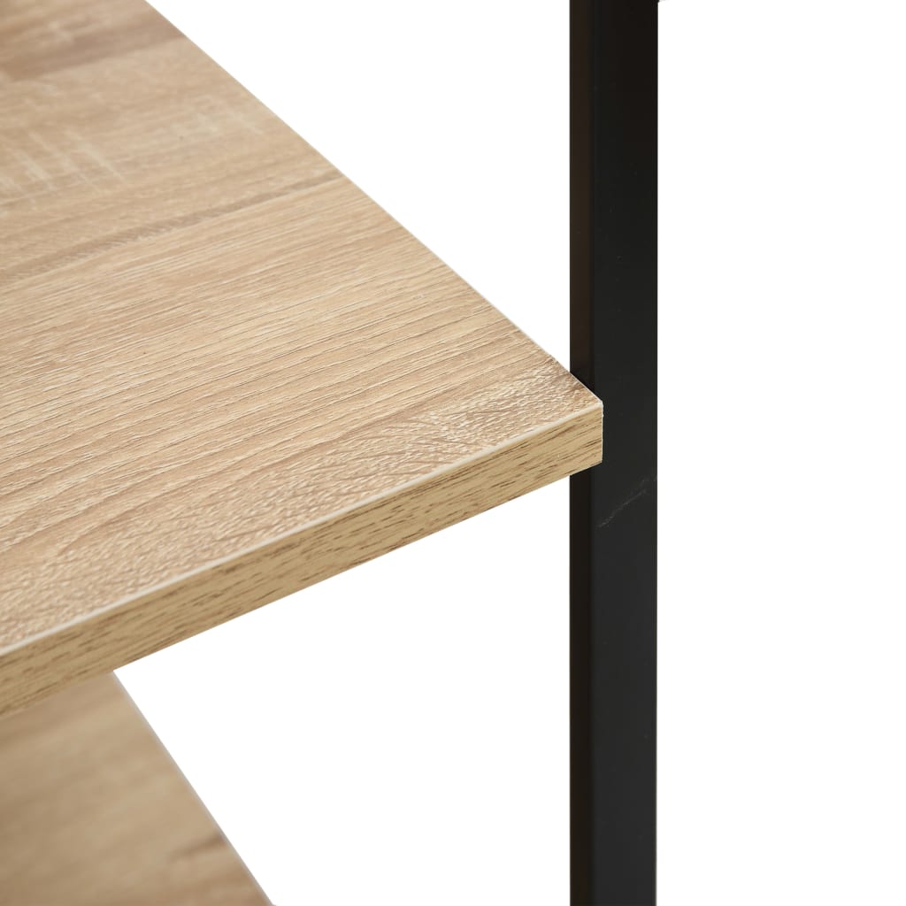køkkenreol til mikroovn 60x39,6x123 cm konstrueret træ sort/eg