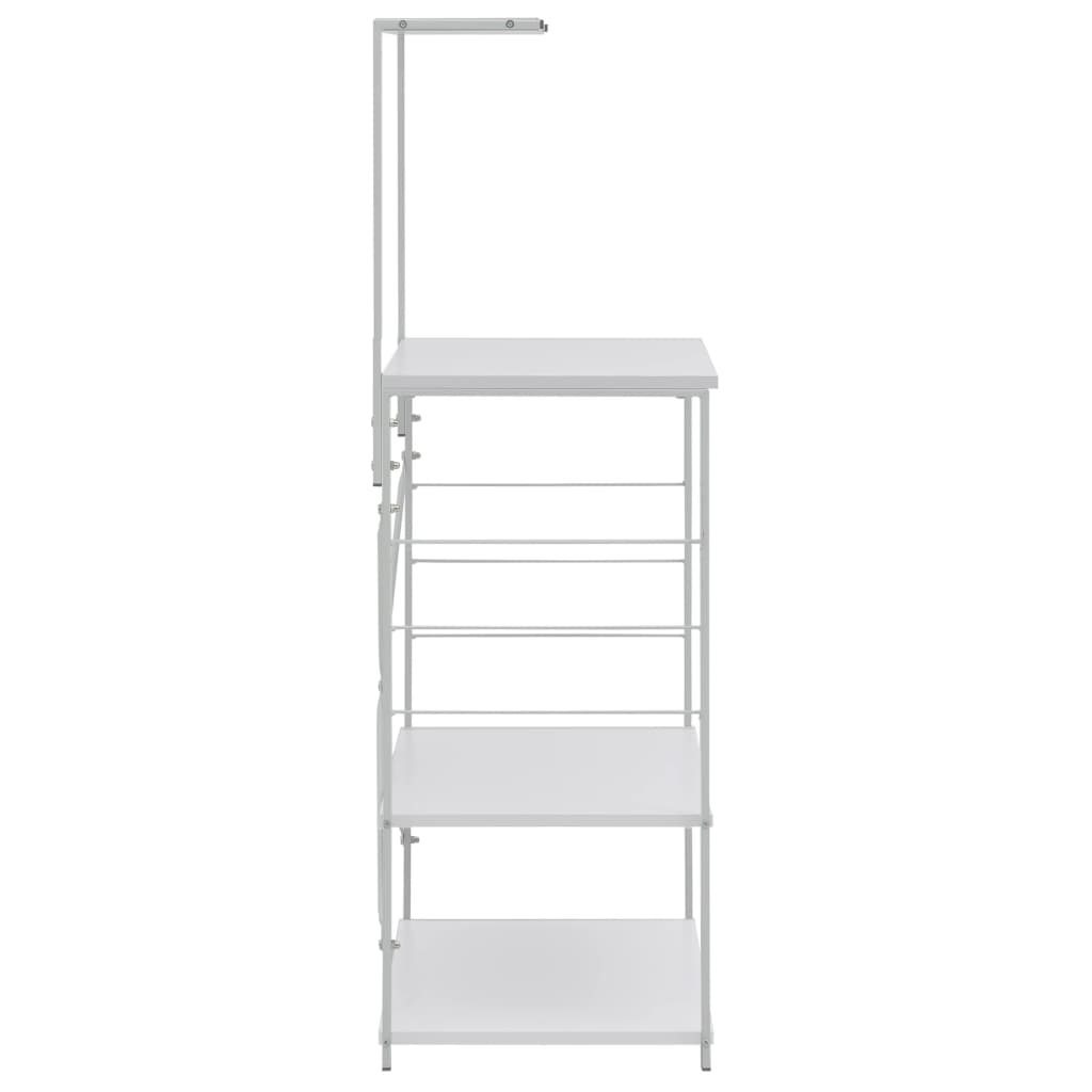 køkkenreol til mikroovn 60x39,6x123 cm konstrueret træ hvid