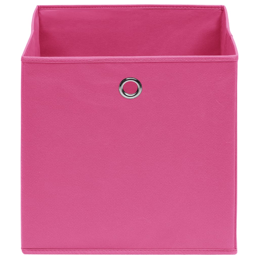 opbevaringskasser 4 stk. 32x32x32 stof pink