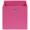 opbevaringskasser 4 stk. 32x32x32 stof pink