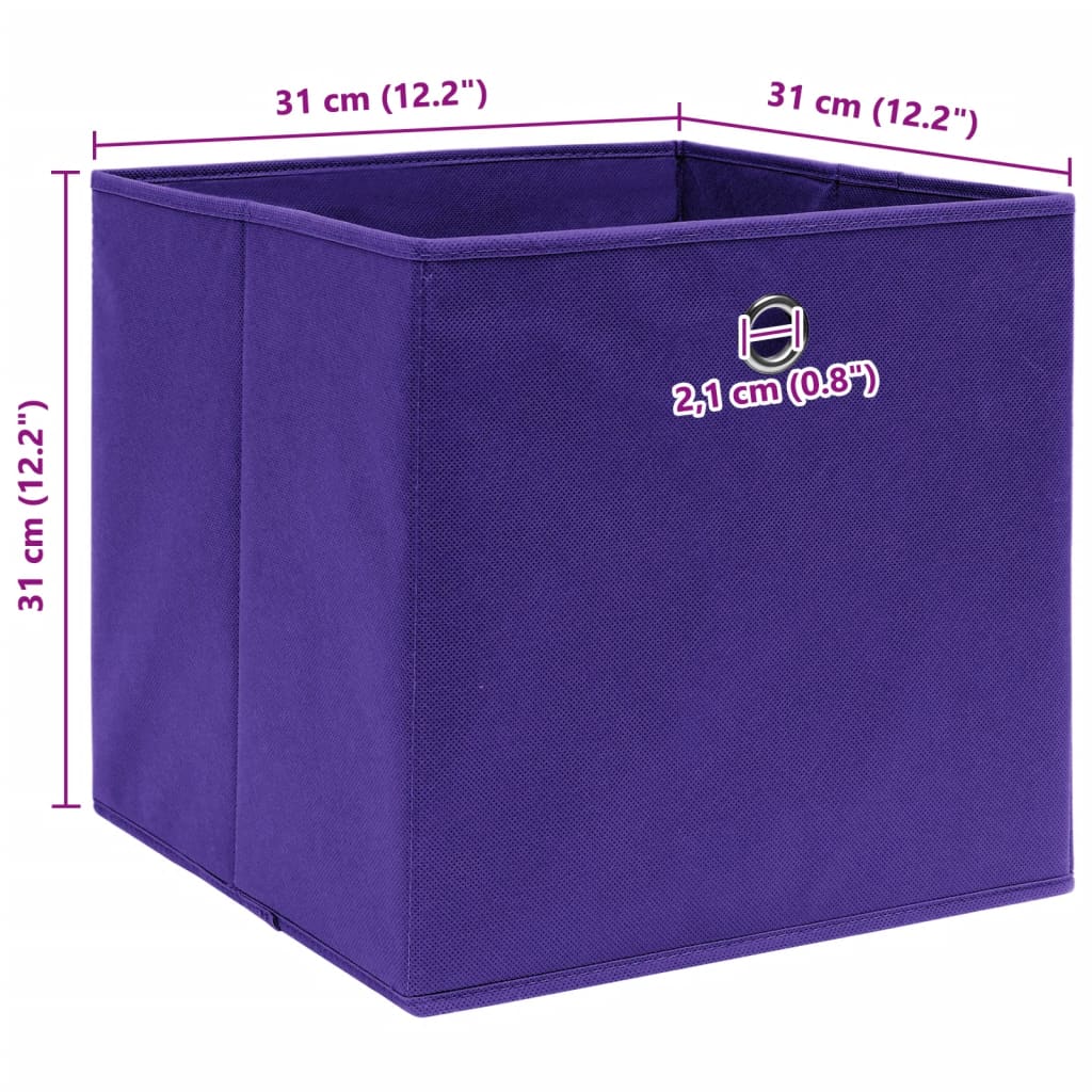 opbevaringskasser 4 stk. 32x32x32 stof lilla