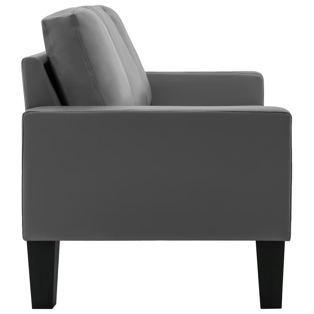 3-personers sofa kunstlæder grå