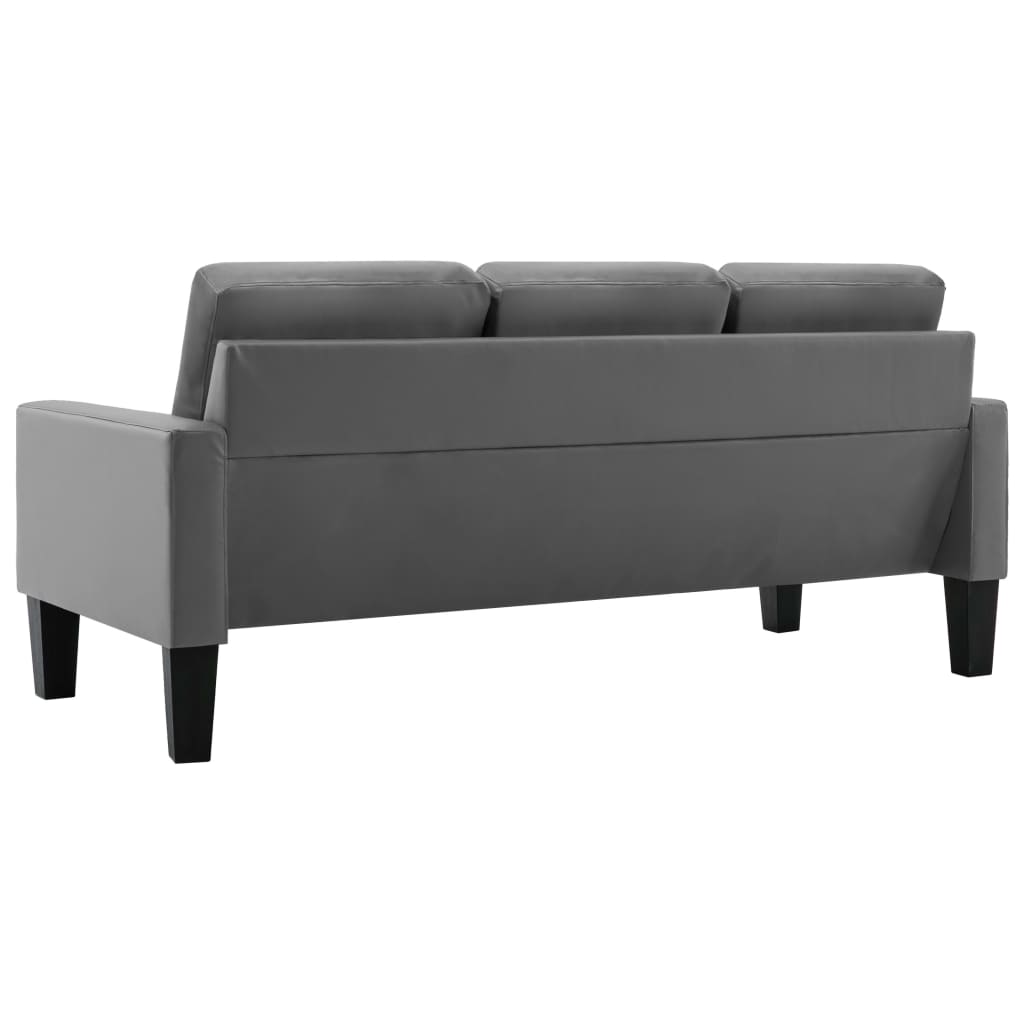 3-personers sofa kunstlæder grå