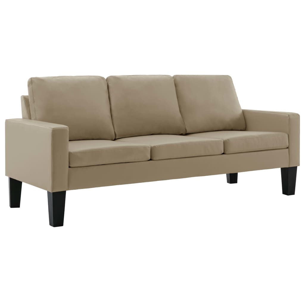 3-personers sofa kunstlæder cappuccinofarvet