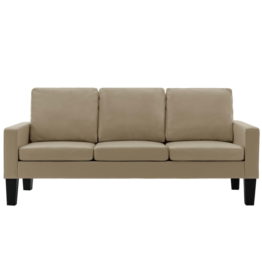 3-personers sofa kunstlæder cappuccinofarvet