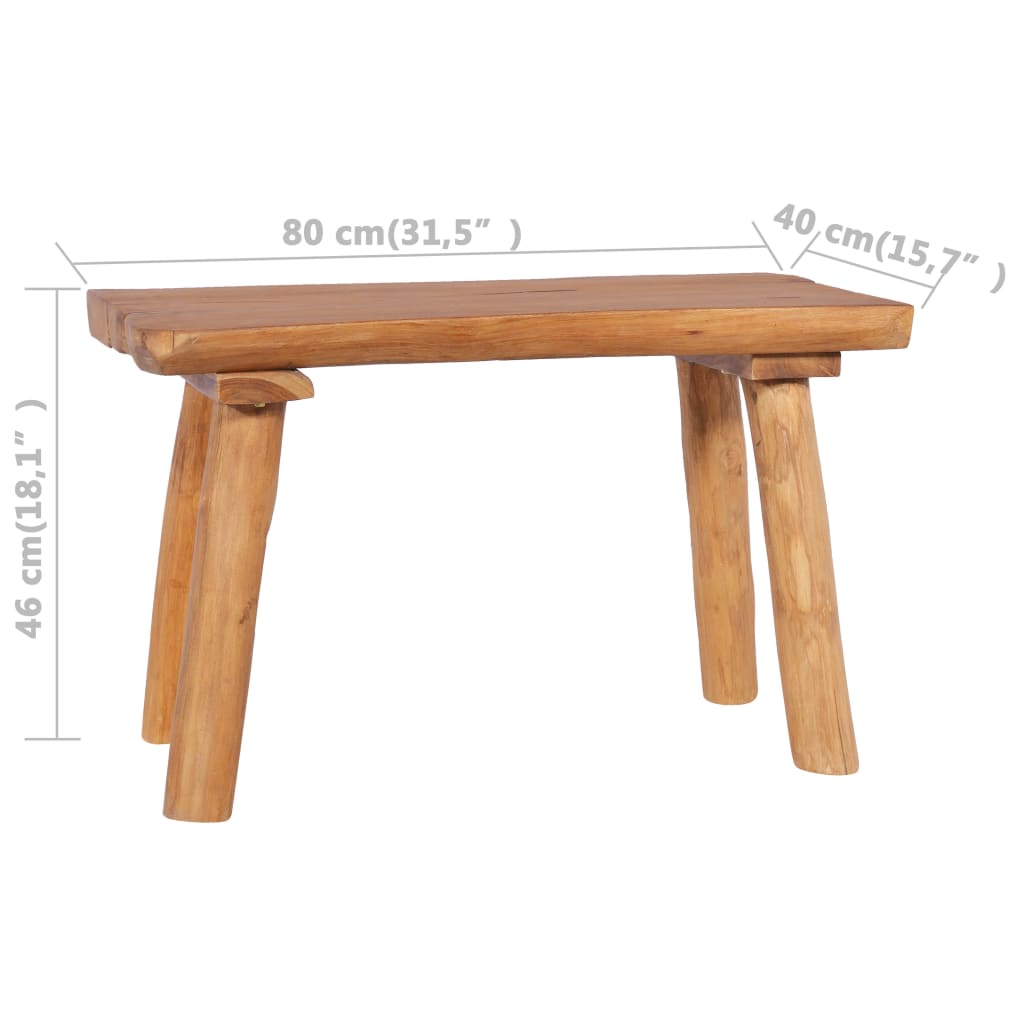 havebænk 80 cm massivt teaktræ