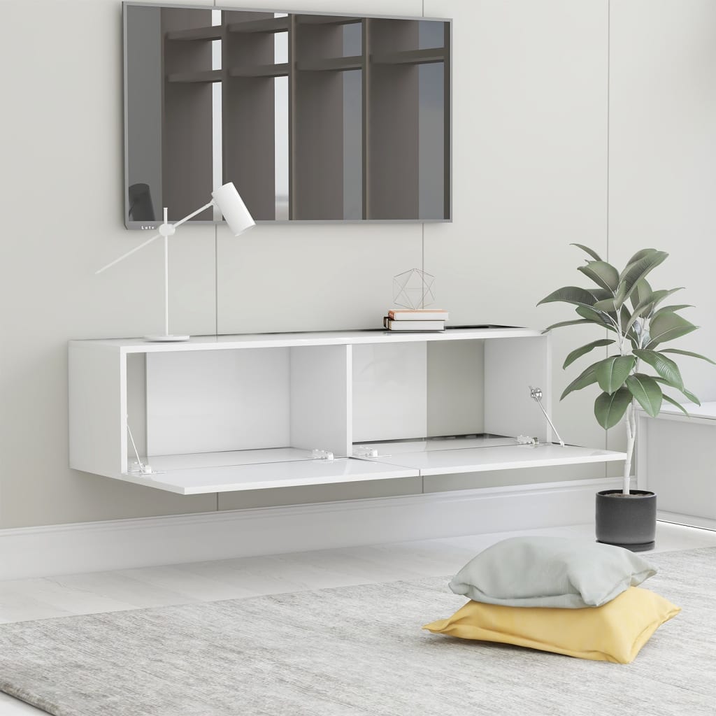 tv-skab 120x30x30 cm konstrueret træ hvid