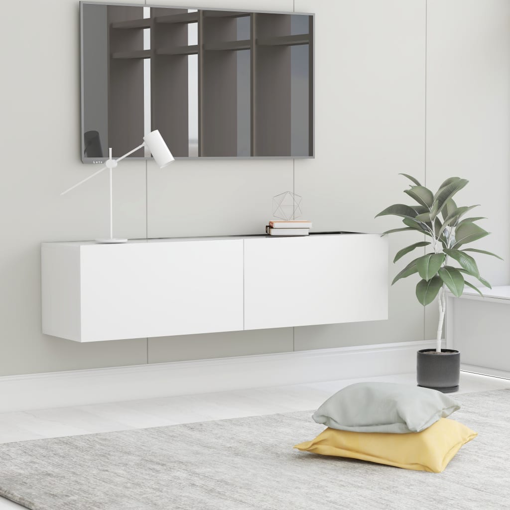tv-skab 120x30x30 cm konstrueret træ hvid