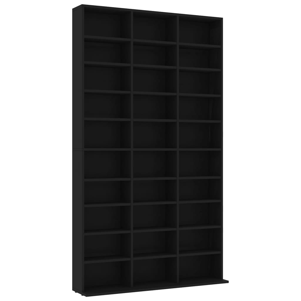 cd-reol 102x16x177,5 cm konstrueret træ sort