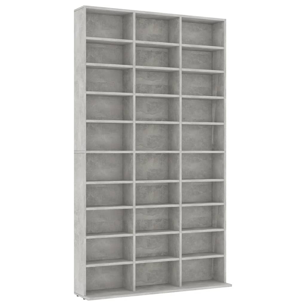 cd-reol 102x16x177,5 cm konstrueret træ betongrå