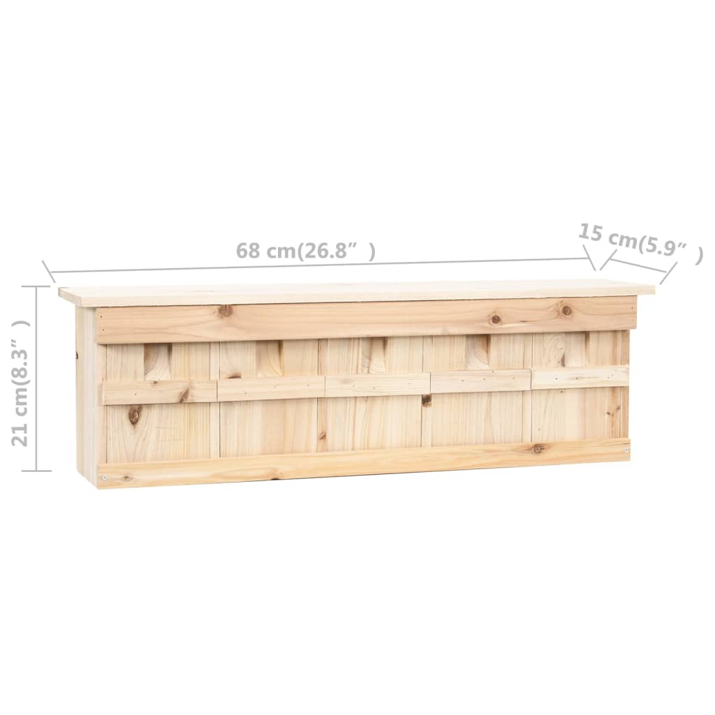 spurvehus med 5 rum 68x15x21 cm fyrretræ