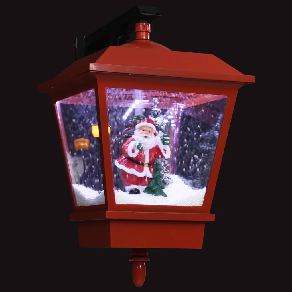 julelampe med LED-lys og julemand 40x27x45 cm rød