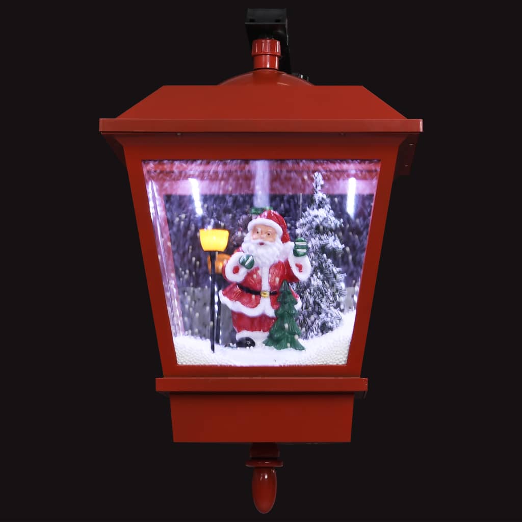 julelampe med LED-lys og julemand 40x27x45 cm rød