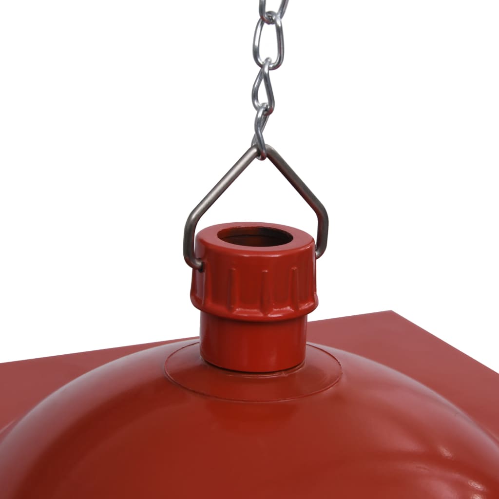 hængende julelampe med LED-lys og julemand 27x27x45 cm rød