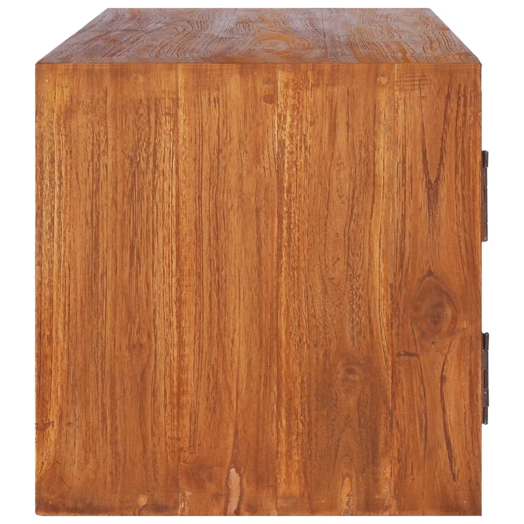 væghængt tv-skab 90x30x30 cm massivt teaktræ