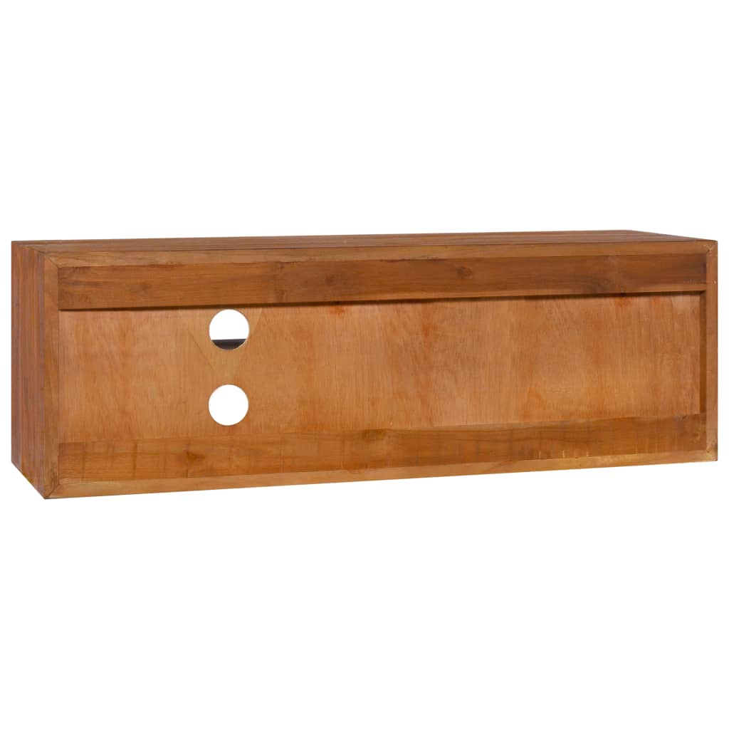 væghængt tv-skab 90x30x30 cm massivt teaktræ