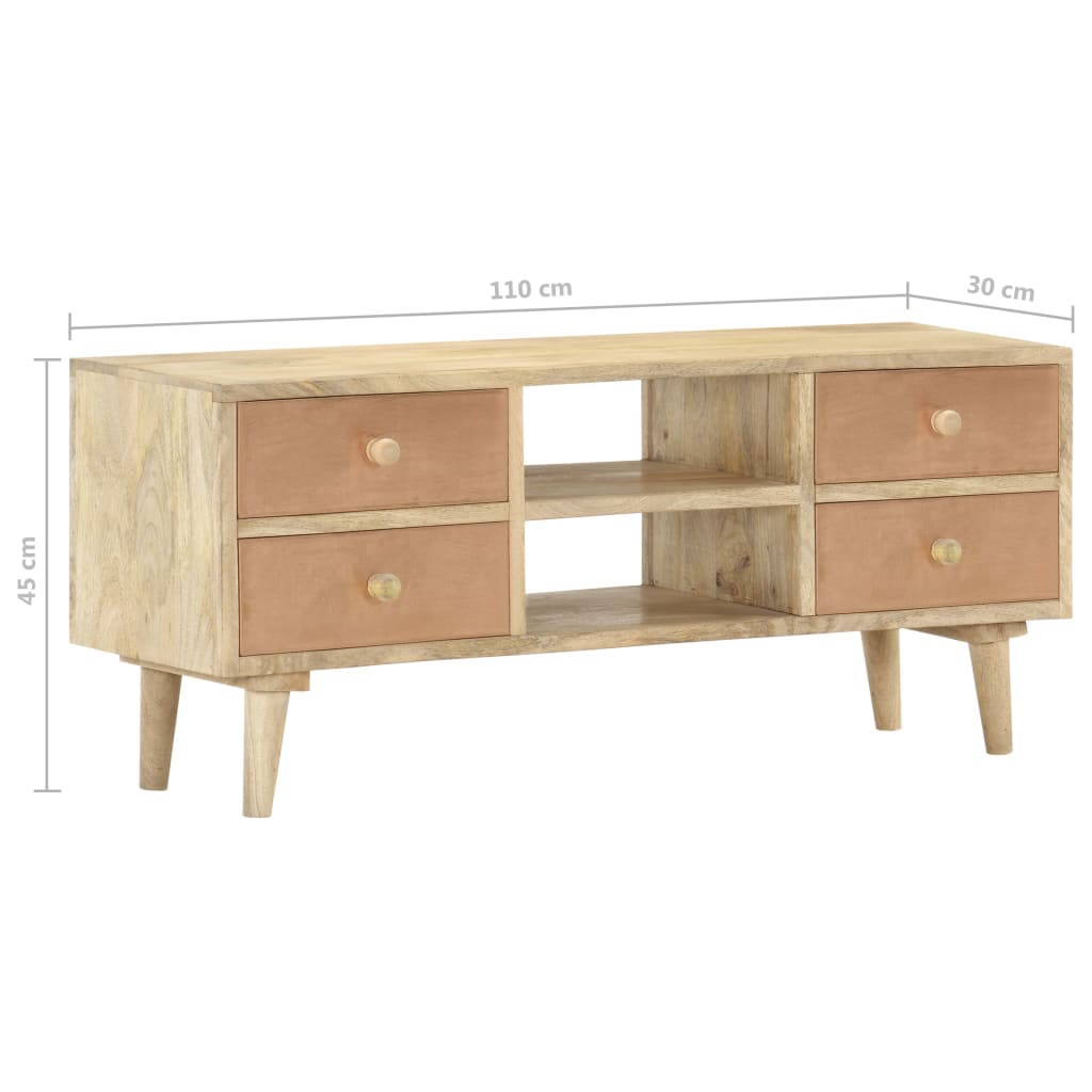 tv-skab 110x30x45 cm massivt mangotræ